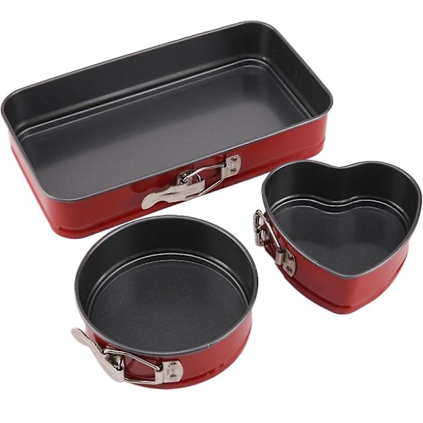 Non-stick mini springformform med löstagbar botten 3 små kakformar