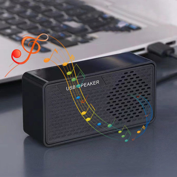 Mini Portables Resor Hög Volym USB Audio Dekoder Ljud Dator Högtalare Laptop Högtalare Mini Ljud（Svart）