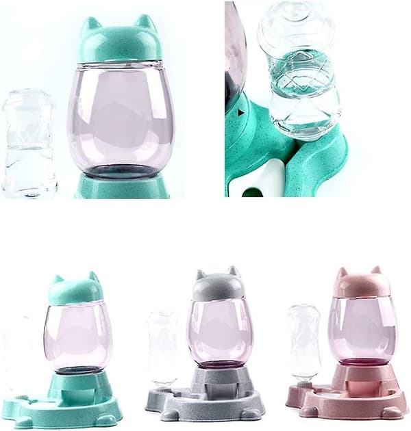 Vatten- och matdispenser för hundar och katter, automatisk vatten- och torrfoderdispenser
