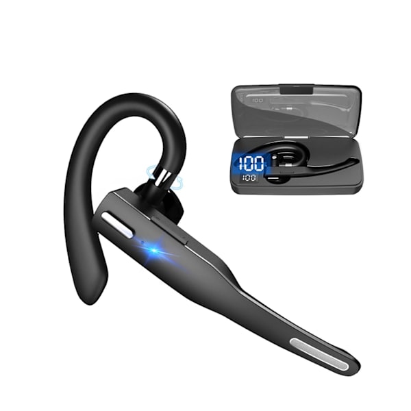 Bluetooth-headset trådlöst Bluetooth-headset V5.0 Handsfree-hörlurar med inbyggd mikrofon för körning/affärer/kontor（svart）