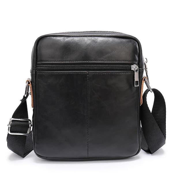 Läder retro herr slitstark casual messenger väska (Brun)