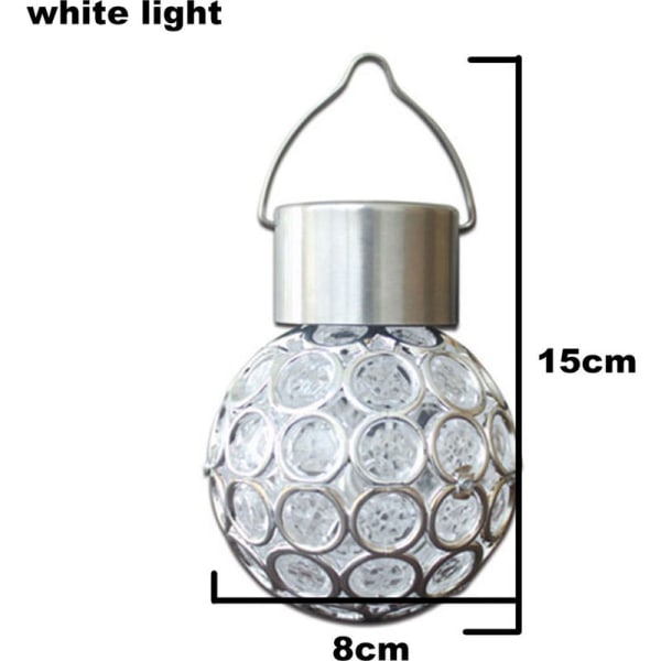 Solcellslampa, dekorativ hängande trädgårdslampa för utomhusbruk, LED-sprickkula för gräsmatta, trädgård, stil 1, vitt ljus
