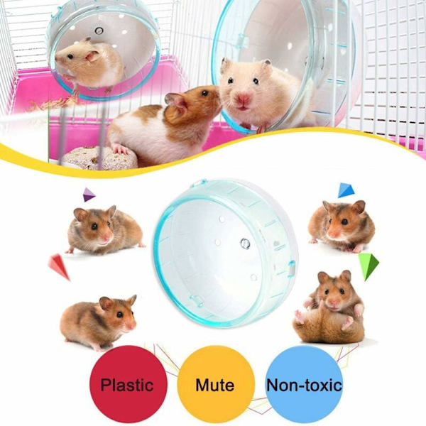 4,7 tum tyst hamsterhjul, hamsterleksaker för hamsterbur, superljudlös snurrande träningshjul för hamstrar, gerbiler eller möss (blå)