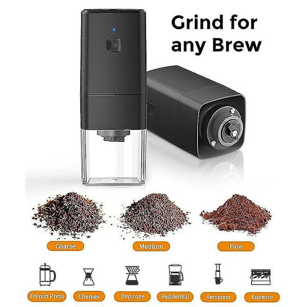 Bärbar USB-uppladdningsbar kaffekvarn Cafe Automatisk Elektrisk Kaffebönor Pepparkvarn Machi