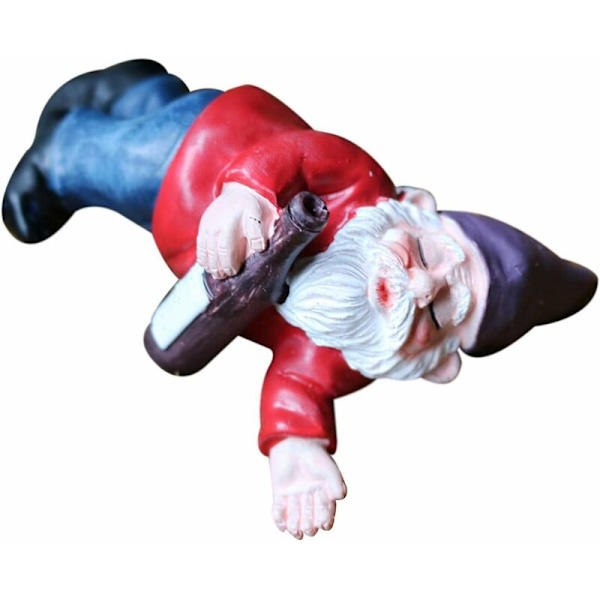 Trädgårdstomte Staty Mini Resin Trädgårdstomte Humor Utomhusdekor För Spaden Mysig Prydnad Present