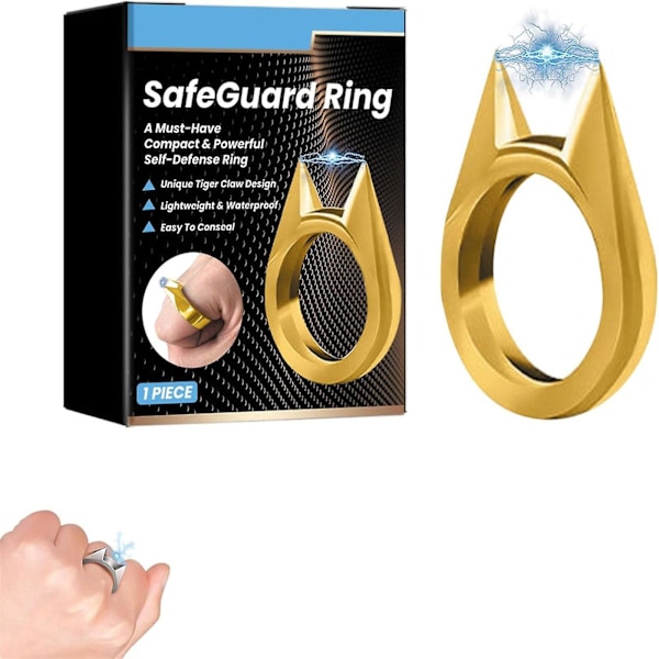 Bedövningsring för kvinnor och män - Vattentät, pålitligt skydd - Twinkle 50 000 000 Safeguard Ring（Guld）