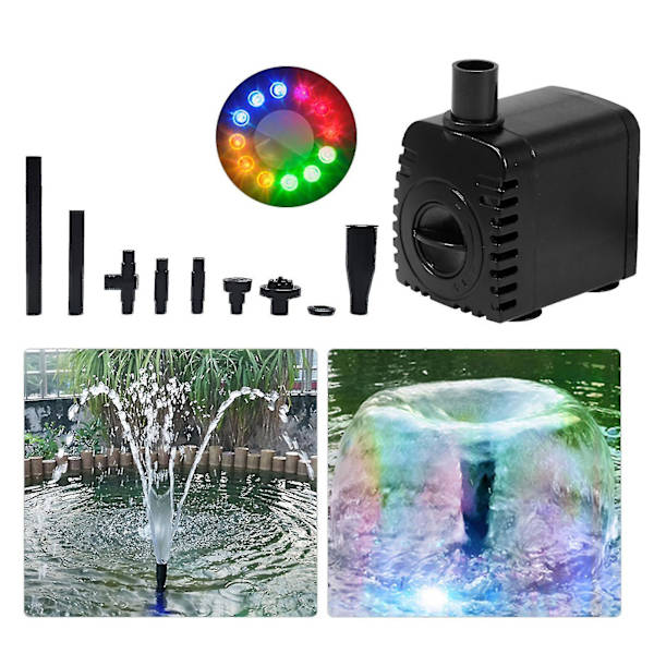 Uppovesi Pumppu 12 LED Valolla 10w Erittäin Hiljainen