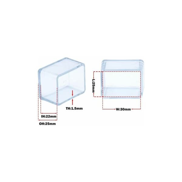 16-pack golvskydd för stolsben 25 x 30 mm (2,5 x 3,0 cm) - Repskydd - PVC - Rektangulär - Transparent