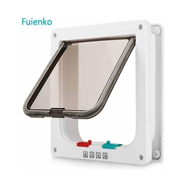 FlkwoH Smart Pet Door Kattlucka Vit Färg 20 x 19 cm