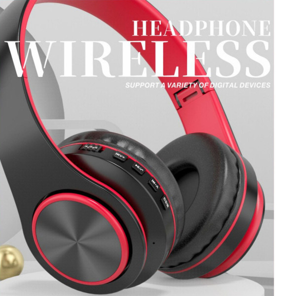 Hörlurar Trådlösa Bluetooth Headset Subwoofer Bluetooth 5.0 Mobil Dator Spel Musik Sport Spel Hörlurar 20240401（Svart）
