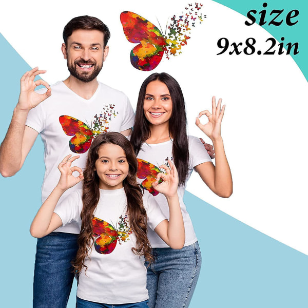 5kpl Butterfly Silitettävä Patch Tarra Siirtopaikat Lämmönsiirtomerkit T-paidalle Farkut Reput Mekko Tee itse taidekoriste