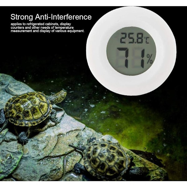 Reptil och amfibie digital termometer hygrometer digital reptil termometer digital reptil hygrometer (vit)
