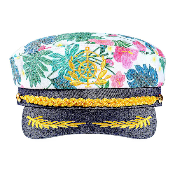 Soimiss nautisk stil hatt justerbar kapten hatt nautisk yacht hatt broderad marin fest hatt nautisk tema hatt (bild)