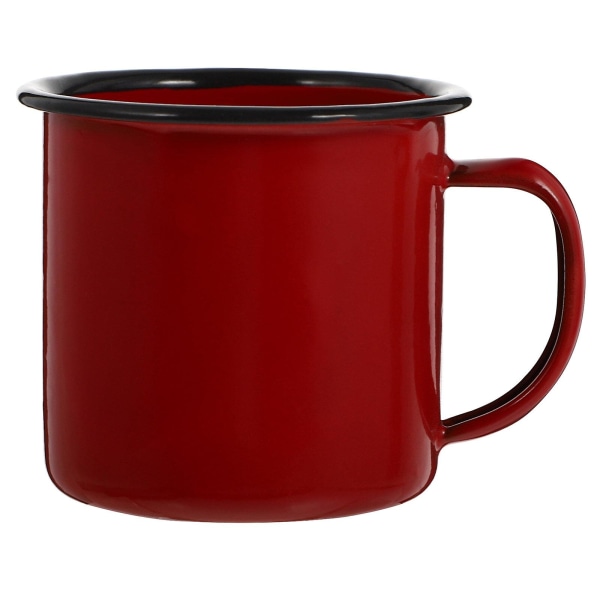 1 bit retro järn Tass hållbar liten Tass hot pot mugg vattenkopp lämplig för familjerestauranger (7X7X6CM, röd)