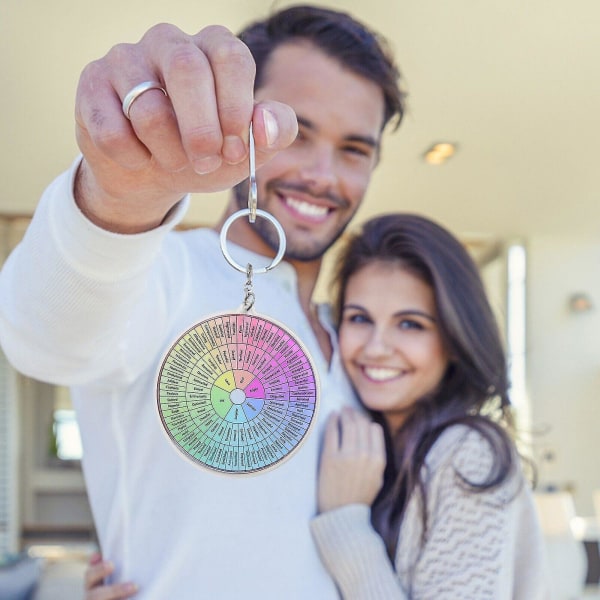 Følelseshjul Dobbeltsidet Nøglering Følelsesmæssig Erindrings Nøglering Glad for at tilbringe hver dag Vælg Følelsesmæssig Nøglering Venskab Nøglering