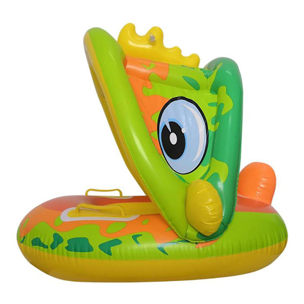 Ny baby float med baldakin - 6-24 måneder, baby svømme float med splash & play aktivitetscenter sikkerhedssæde（Grøn）