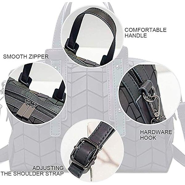 Kvinnors geometriska lysande plånböcker och handväskor Holografisk handväska Messenger Bag Axelväska Koppling för flickor