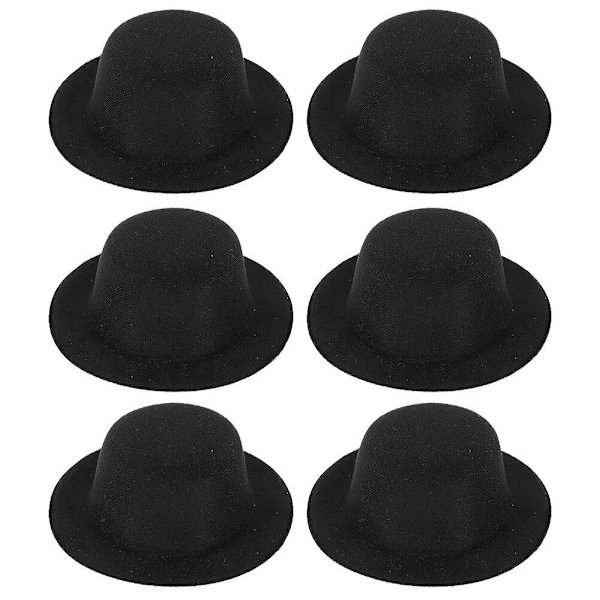 Pakke Sort Julemand Hat Mini Hat Håndværk Snemand Dekoration Tilbehør Snemand Dukke Håndværk Tilbehør Mini Julemand Hat (13.3X13.3X5CM, Sort)