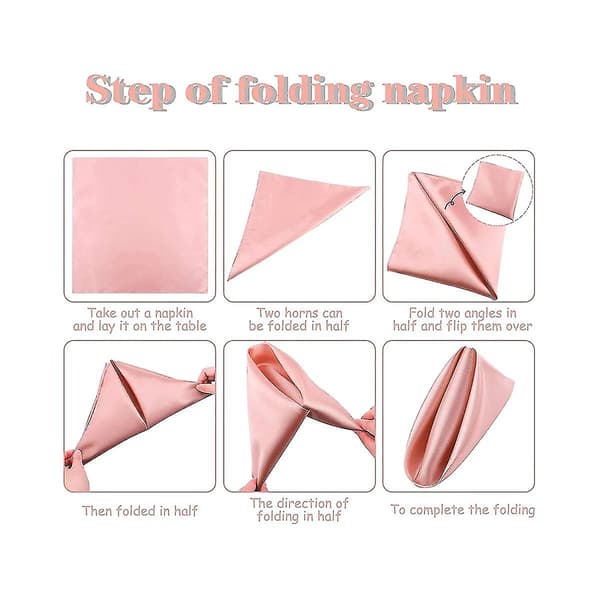 24 stk. Satin Servietter Firkantede Servietter til Middagsfester Servietter til Fest Bløde Servietter til Romantiske Middage (rose gold)
