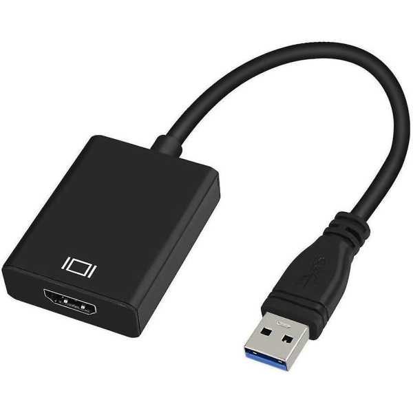 Usb 3.0 til HDMI-adapter, Usb 3.0/2.0 til HDMI-konverter 1080p Full Hd (han til hun) med lyd til bærbar computer HDtv-projektor kompatibel med Wi