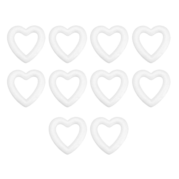 10 stycken Alla hjärtans dag ihåliga hjärtan DIY hantverkshjärta modelldekorationer (13,5 cm ihåliga) (11 cm, vit)