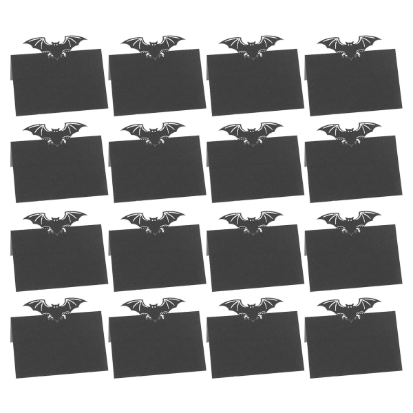 50 flaggermus bordkort svarte tomme bordkort Halloween bord bordkort (12X9X0,1 cm, svart)