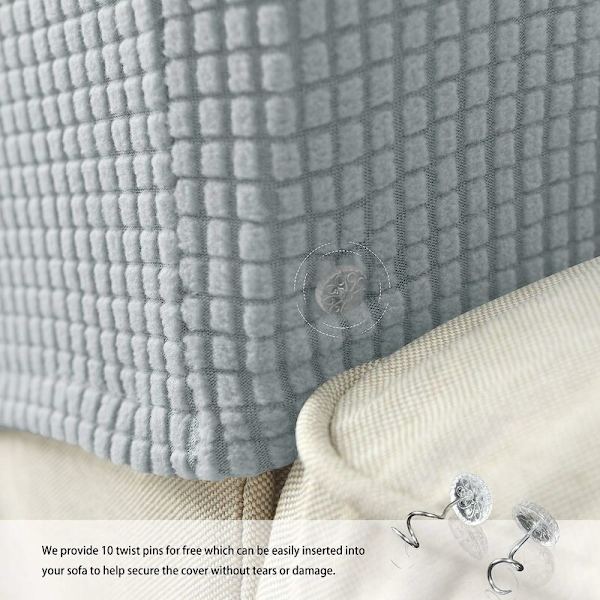 Set med 2 halkfria jacquard stretchiga soffarmstödsöverdrag Predector armstödsöverdrag för vilstol ljusgrå