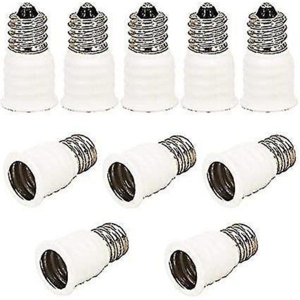 10 stk E12-adapter E12 til E14 lampebaseadapterkonverter, E12 til E14 lampebaseadapter for glødelampe