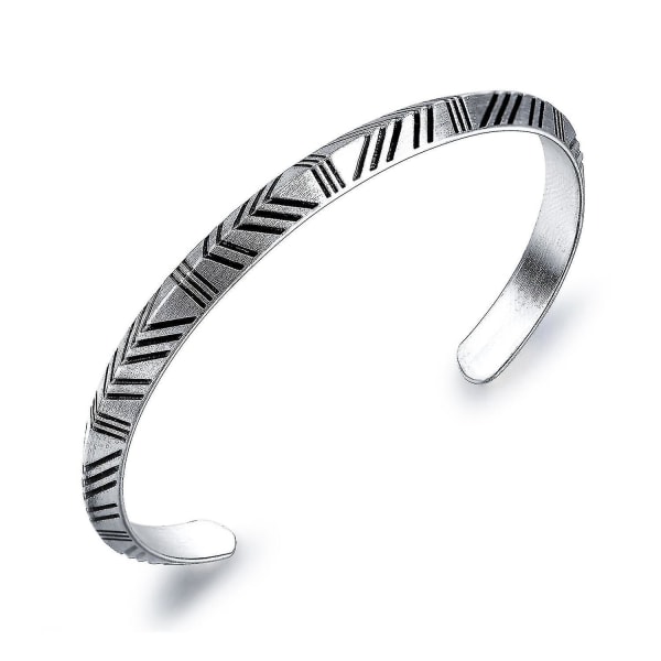 Retro Open-end Rhombohedral Titanium Stål Armbånd