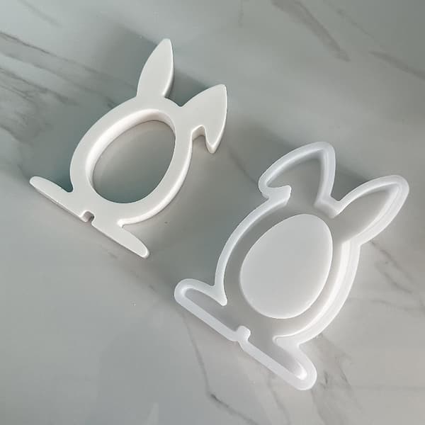 Kanin Dekorativa Ornament i Silikon (Vit)