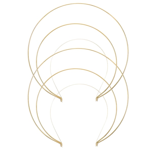 2-delt gudindekrone pandebånd DIY krone pandebånd tre-lags damekrone pandebånd (23.00X23.00X0.50CM, guld)