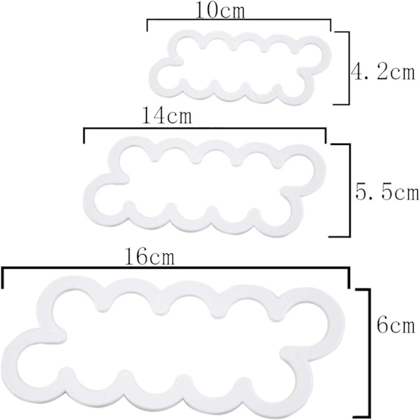 3 st rosformare fondant blomma kakform kakform bakning kakdekoration modelleringsverktyg