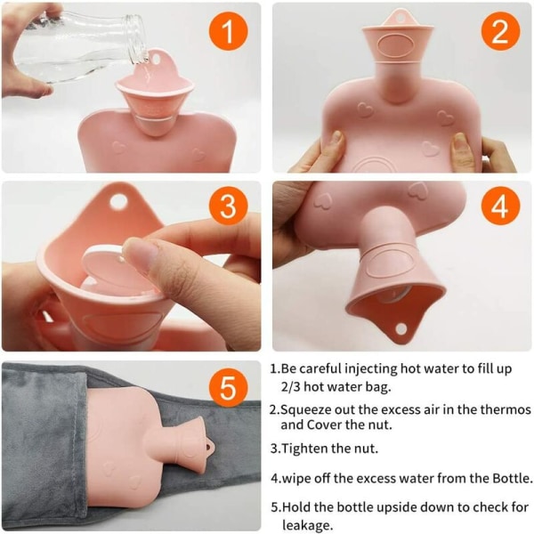 Gummithermos med mjuk plyschfodral, söt enhörningsrelief för artritsmärta, huvudvärk, botemedel och förkylning, - Set om 3