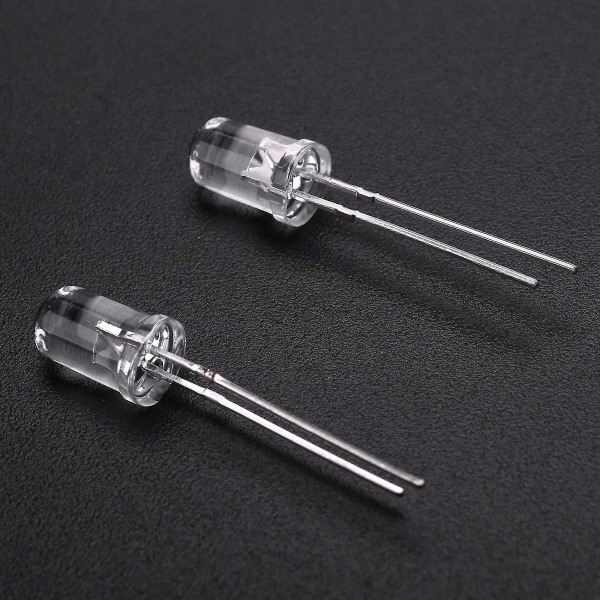 100 stk. 5mm varmt hvide LED-diodelys DC 3v 20ma pære elektronikkomponenter lysemitterende diode