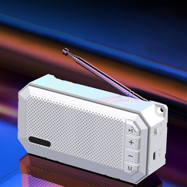 Trådlös Bluetooth-ljud Ultra Long Standby Subwoofer Gammal Ny Radio Med Låtar Stort Volym Plug-in-kort Bärbar Stereo（Vit）