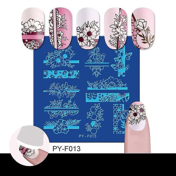 48 Marmor Blomster Blad Geometrisk Design Negle Stempel Plater Stencil