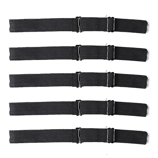 5 st elastiska band svarta polyester peruker gör robusta med krokar justerbar rem YGWL