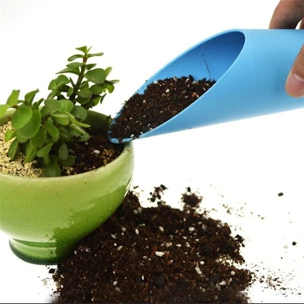 1 st ny plastspade för jord, spadekopp, suckulent DIY bonsai växt hjälpmedel trädgårdsverktyg