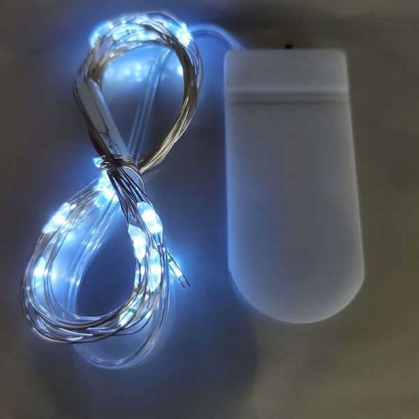 Ljusslinga med sagomotiv, 30 LED-lampor, 9,8 fot, batteridriven, för bröllop, gör-det-själv, fest, jul, vitt ljus, 15 st