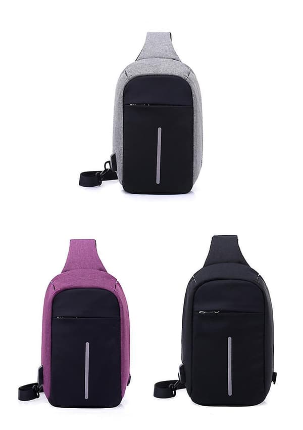 Vattentät usb flerskikts diagonalväska (Violett)