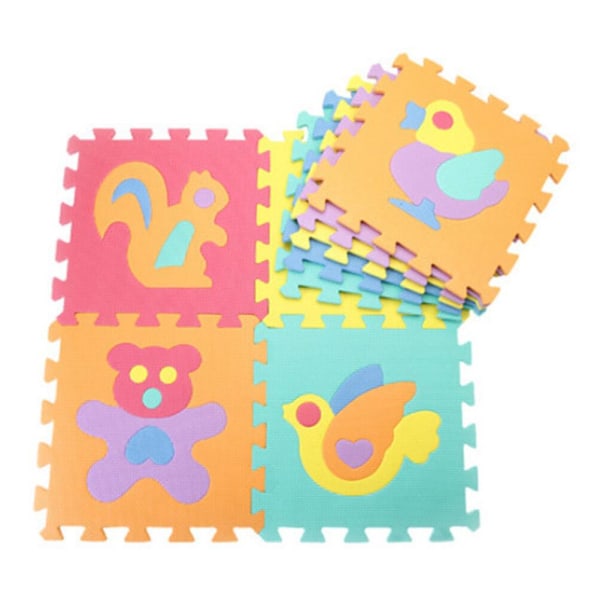 Pakkauksessa 10 kpl 30x30 cm Eva Play Mat Baby Floor Puzzle Crawling Leikkimatto (Animal Pattern Random) (30x30 cm, erilaisia ​​värejä)