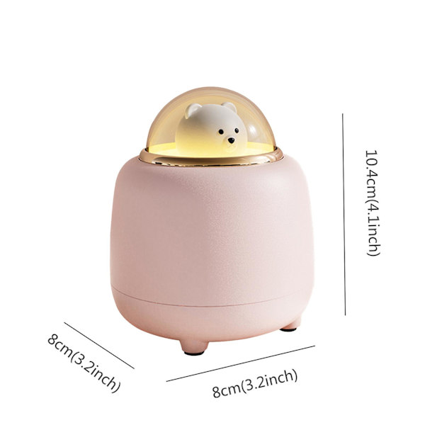 Rymdkapsel Bluetooth-högtalare söt husdjursläkande natt mini trådlös högtalare, hög volym bärbar lämplig för skrivbord/bil (rosa)