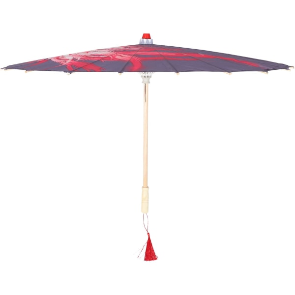 Silkestof paraply Japansk kunst klassisk dans paraply fest fotografering rollespil (82X82cm, sort)