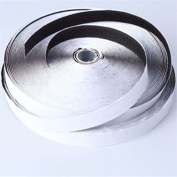 2M×20mm bred självhäftande kardborreband fästtejp solid svart