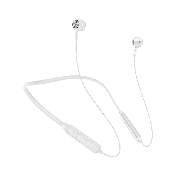 Bluetooth hörlurar med magnetiska halshängande hörlurar Brusreducerande in-ear-hörlurar (vita)
