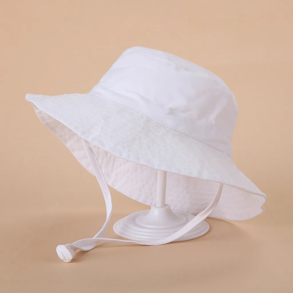 Baby Solhatt UPF 50+ Solskydd Småbarn Sommarhatt Justerbar Flytande Strandhink för Spädbarn, Pojkar, Flickor, Barn, Vit