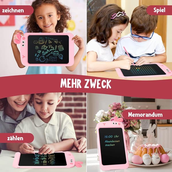 8.5\" LCD Skrivplatta Dinosaurie Ritbord, Barnpresent Rosa