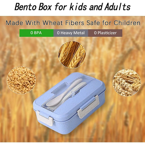 Bentolåda för vuxna/barn - 1200 ml Bento Lunch Box med 3 fack