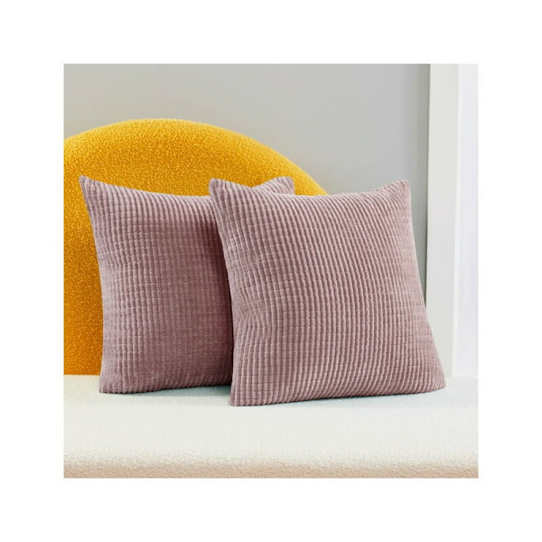 Randig fluffig örngott med majsmönster, manchesterkuddfodral för soffa, 20\" x 20\", korallrosa, 2-pack