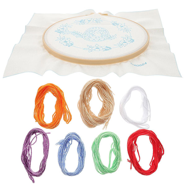 1 set påsktema broderikit för nybörjare korsstygnskit för vuxna (21,5X21,5X1CM, som visas på bilden)